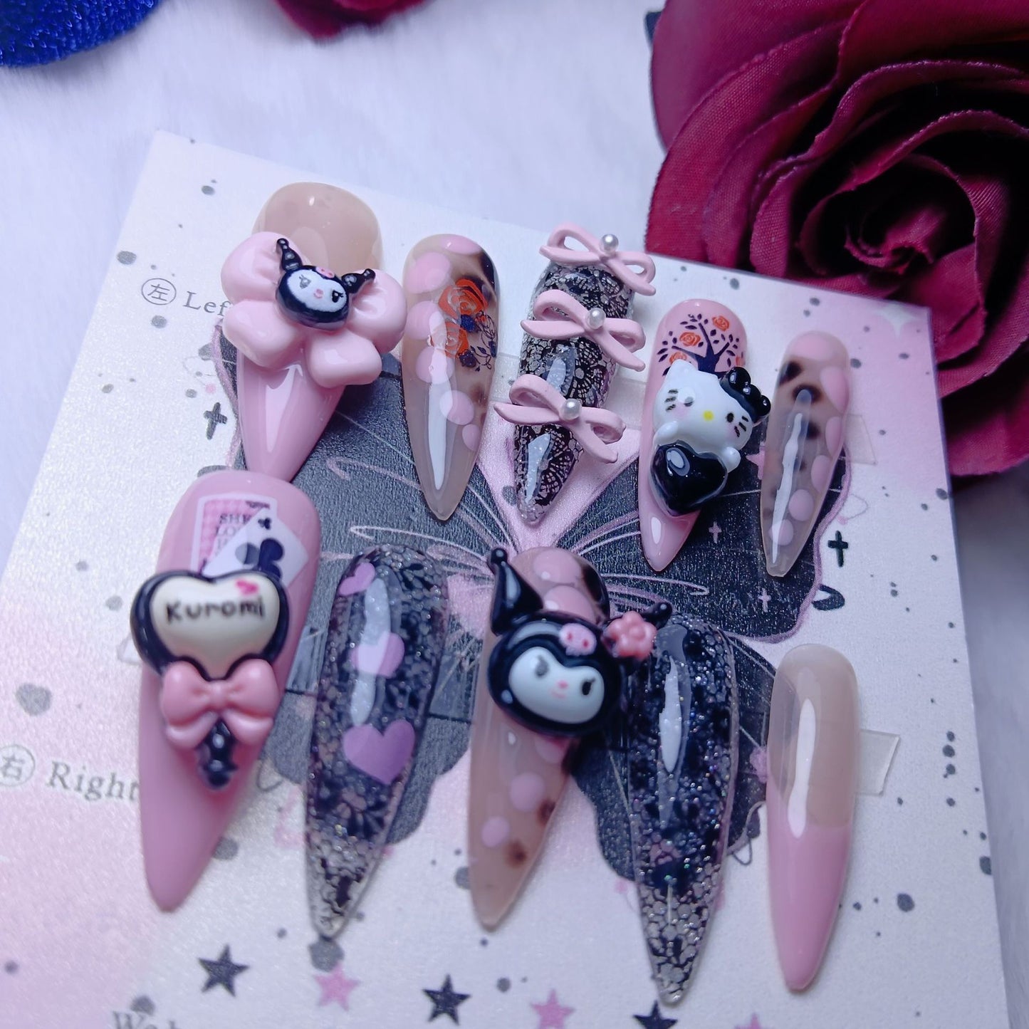 versatile kuromi （handmade press on nails）