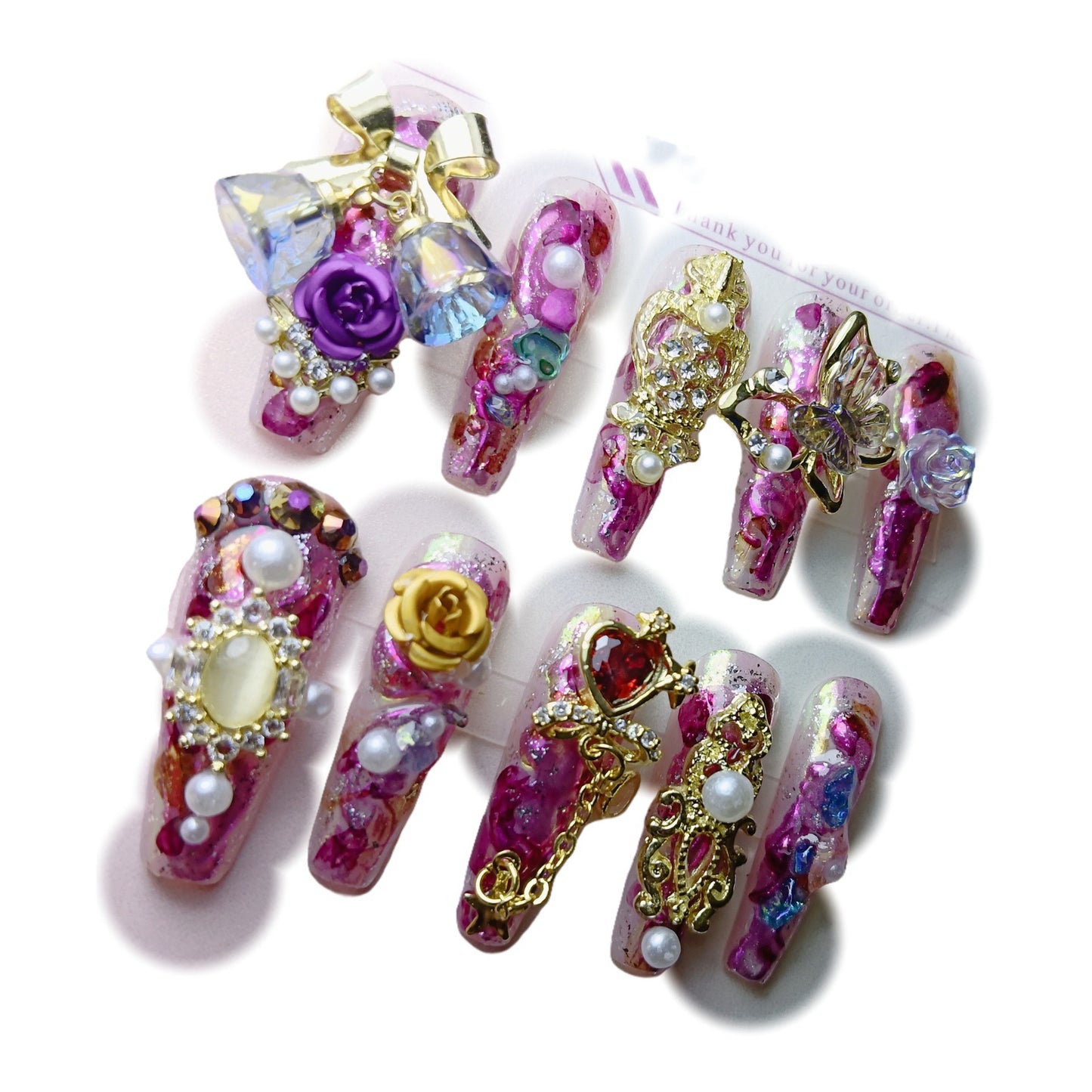 rota style sharp high quality handmade press on nails